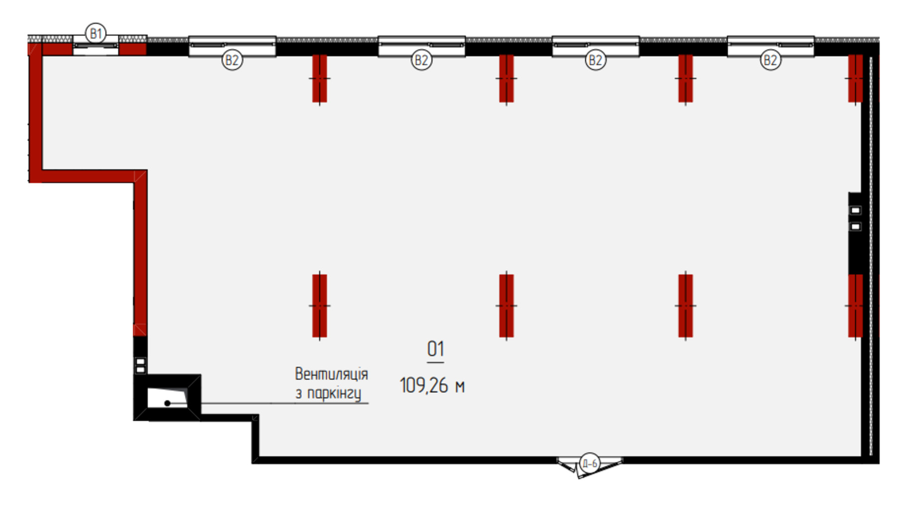 Планировка торгового помещения в ЖК Квартал №5 109.25 м², фото 655430