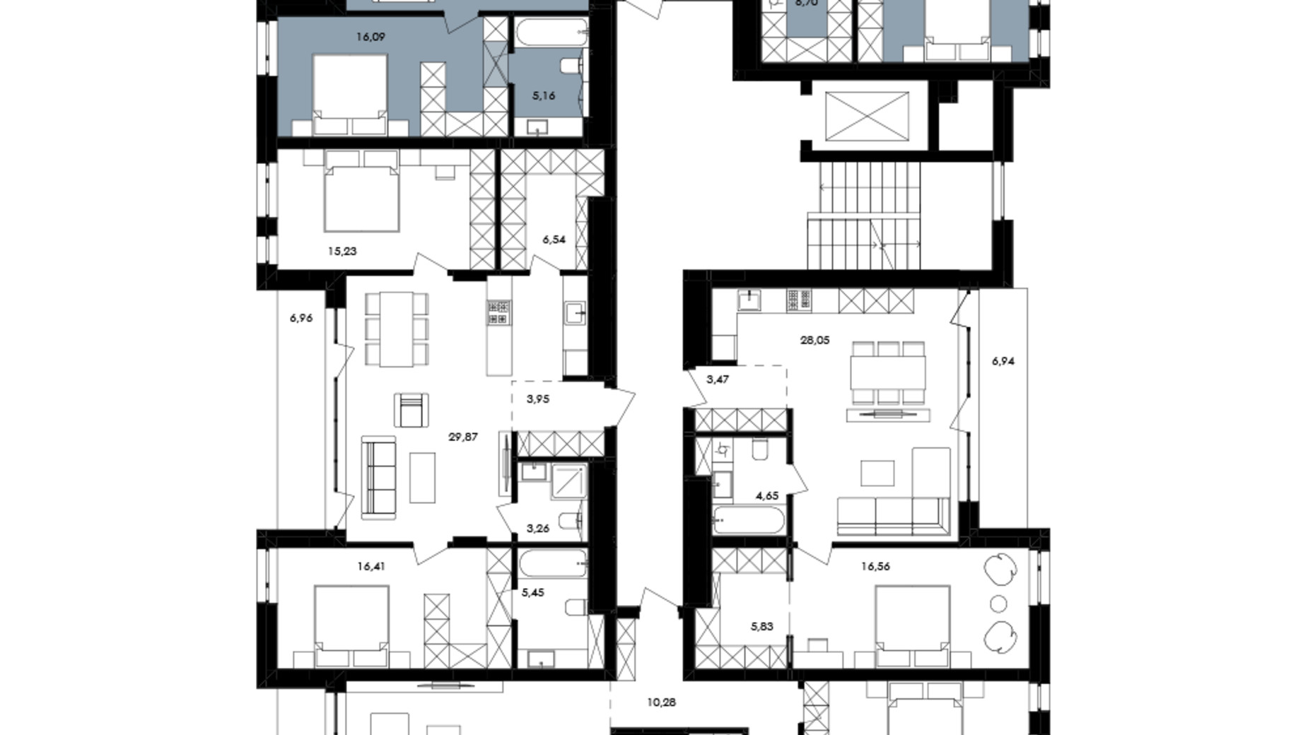 Планировка 3-комнатной квартиры в ЖК Avalon Yard 128 м², фото 659128