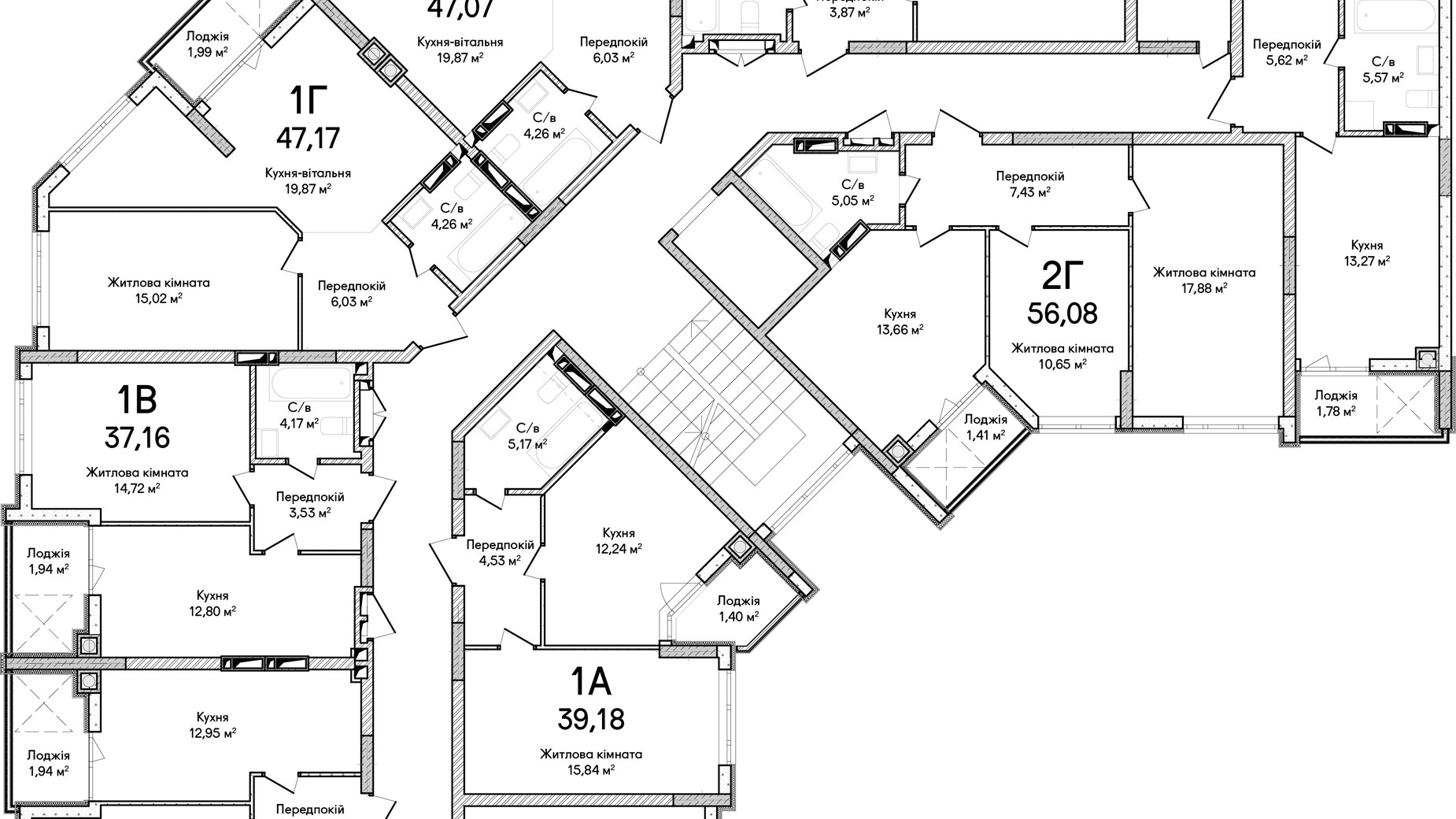 Планировка много­уровневой квартиры в ЖК Синергия Сити 39 м², фото 659520