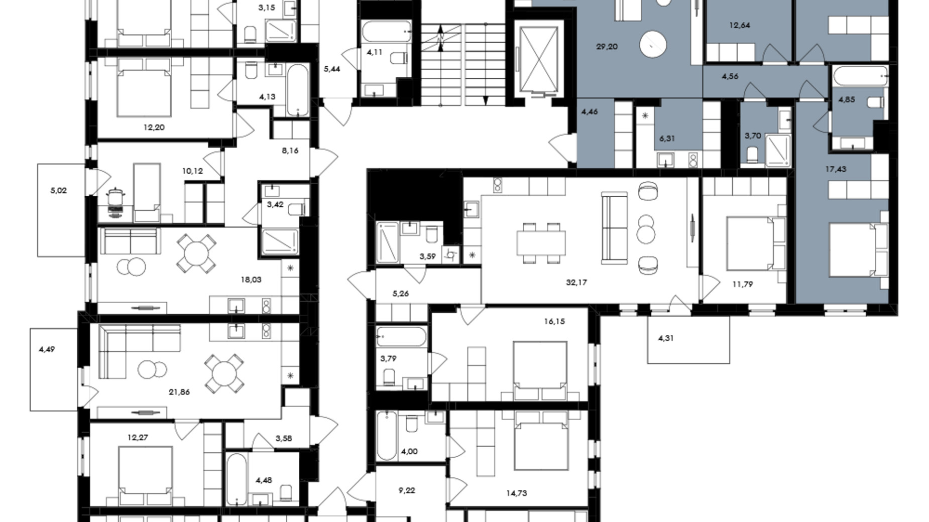 Планування 3-кімнатної квартири в ЖК Avalon Holiday 97 м², фото 664434