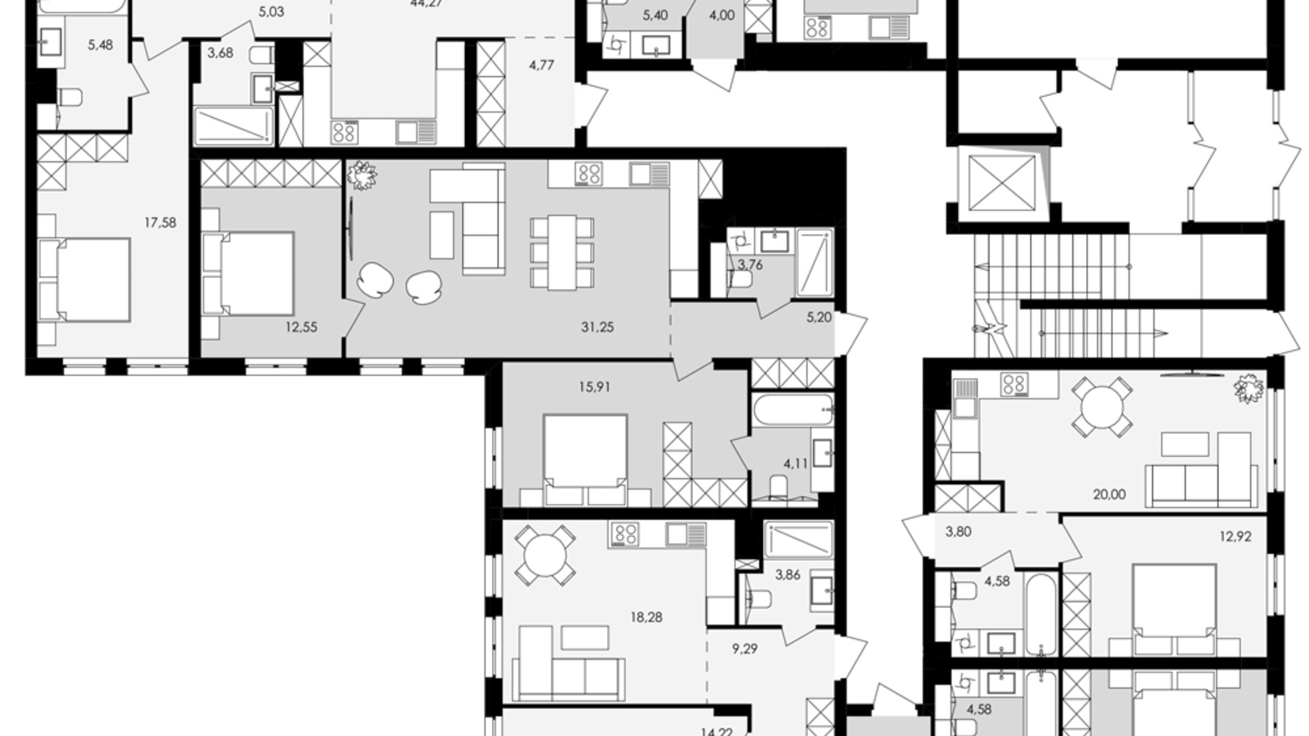 Планування 3-кімнатної квартири в ЖК Avalon Holiday 107 м², фото 664436