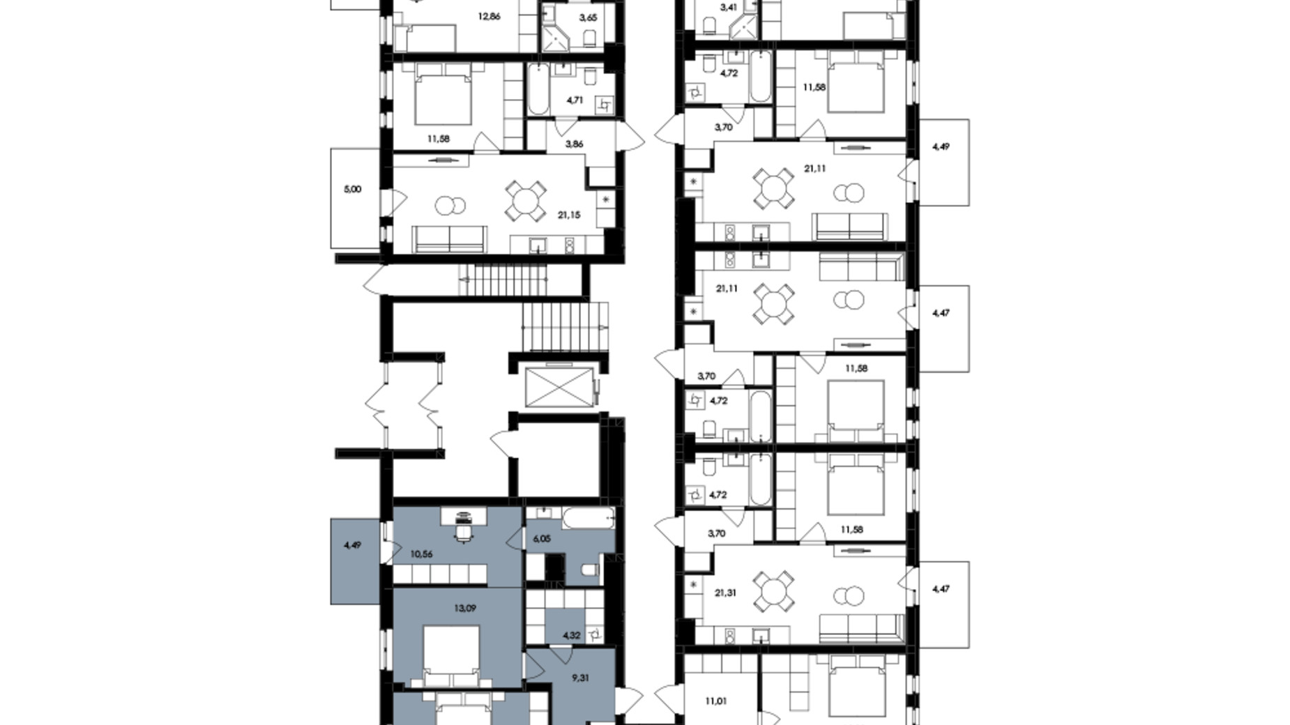 Планировка 3-комнатной квартиры в ЖК Avalon Holiday 97 м², фото 664458
