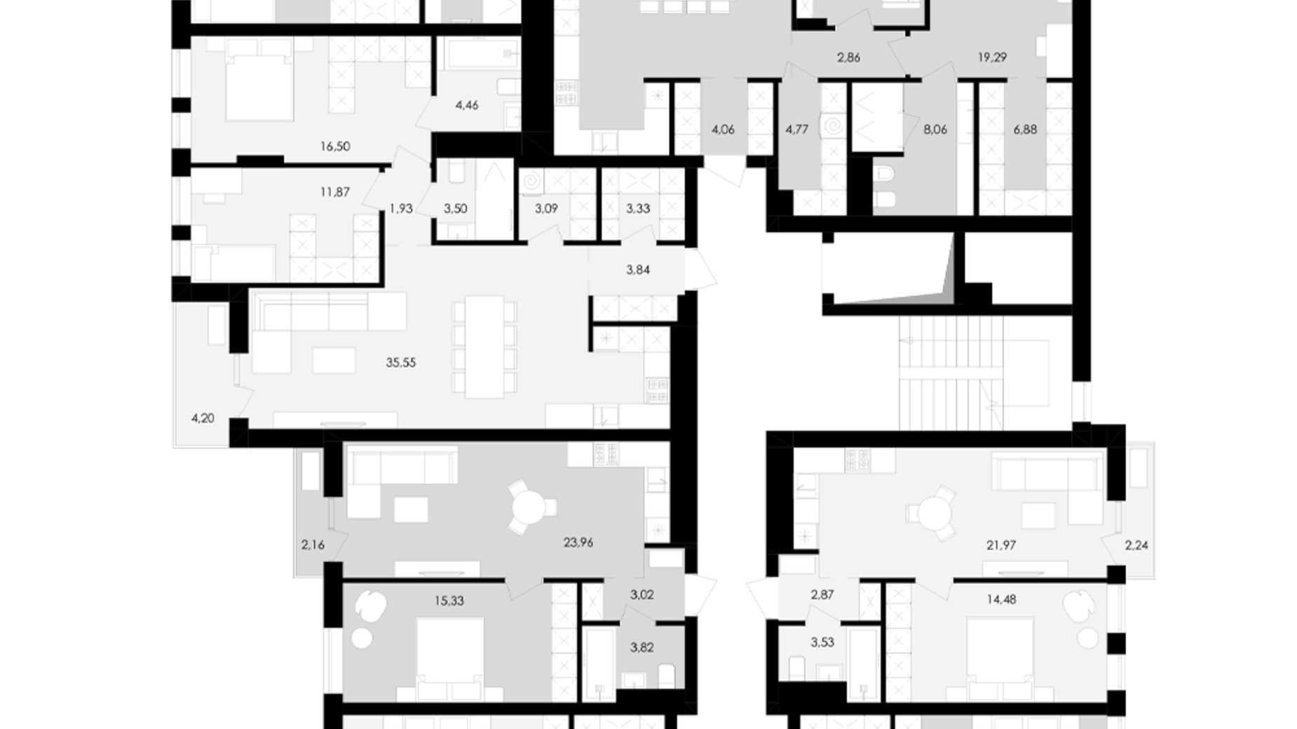 Планировка 4-комнатной квартиры в ЖК Avalon Yard 158 м², фото 673266