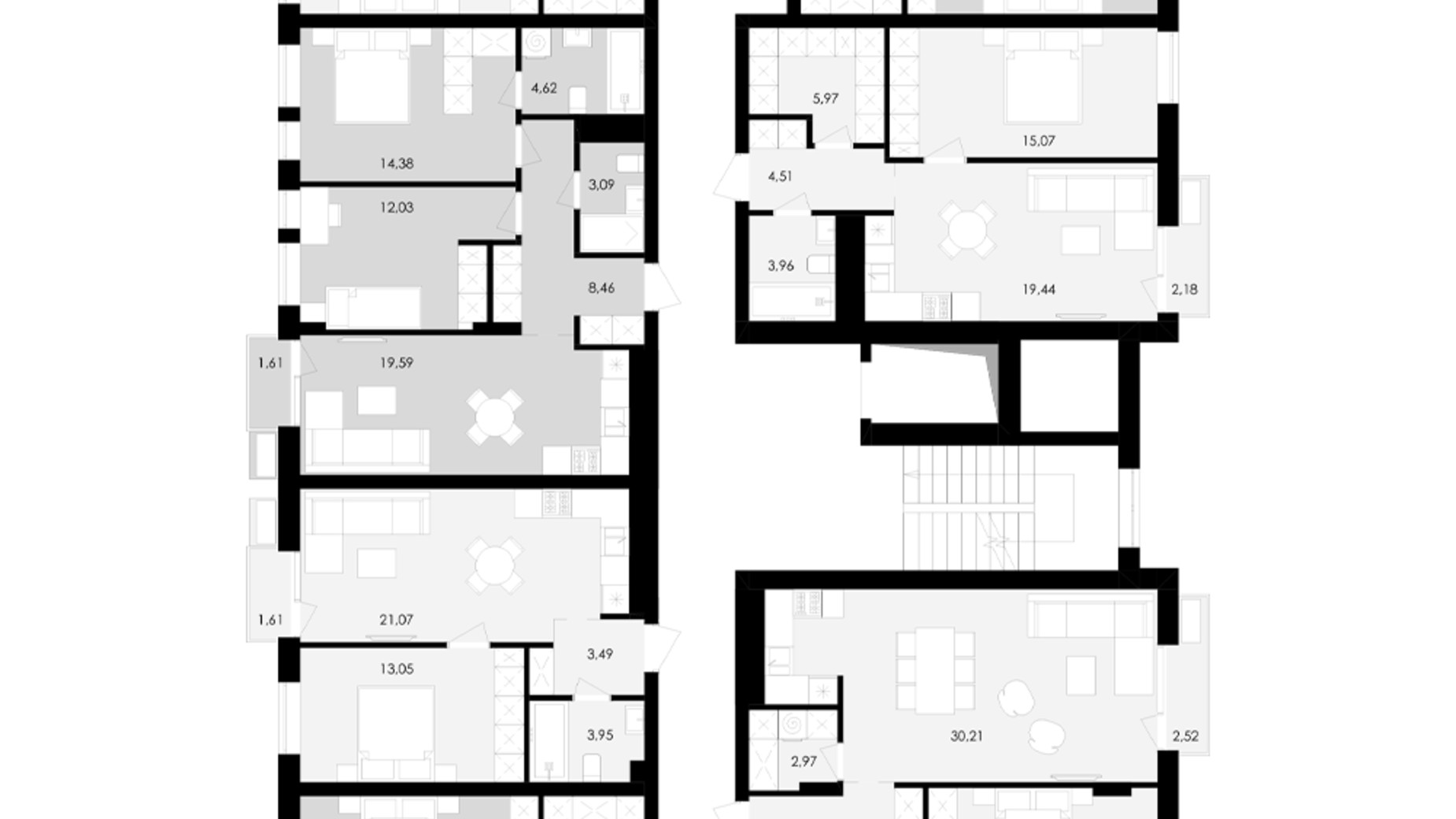 Планировка 1-комнатной квартиры в ЖК Avalon Yard 48 м², фото 673274