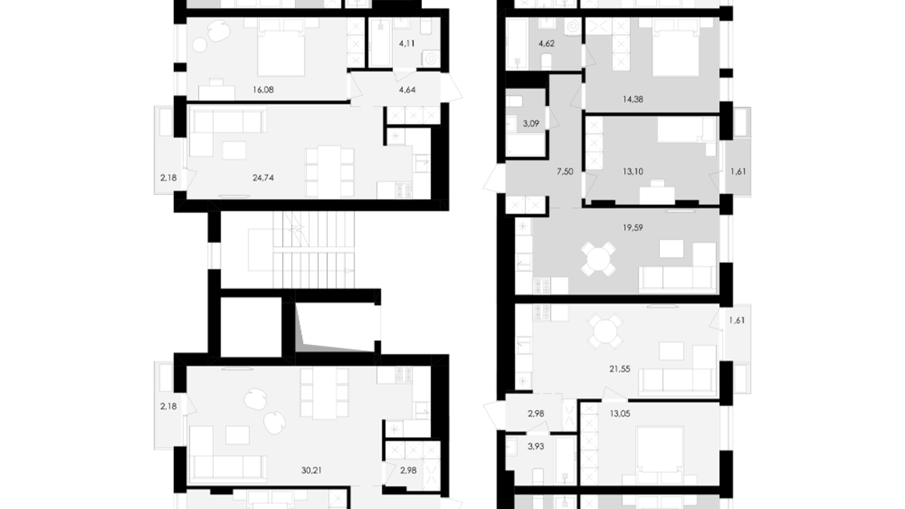 Планування 1-кімнатної квартири в ЖК Avalon Yard 42 м², фото 673276