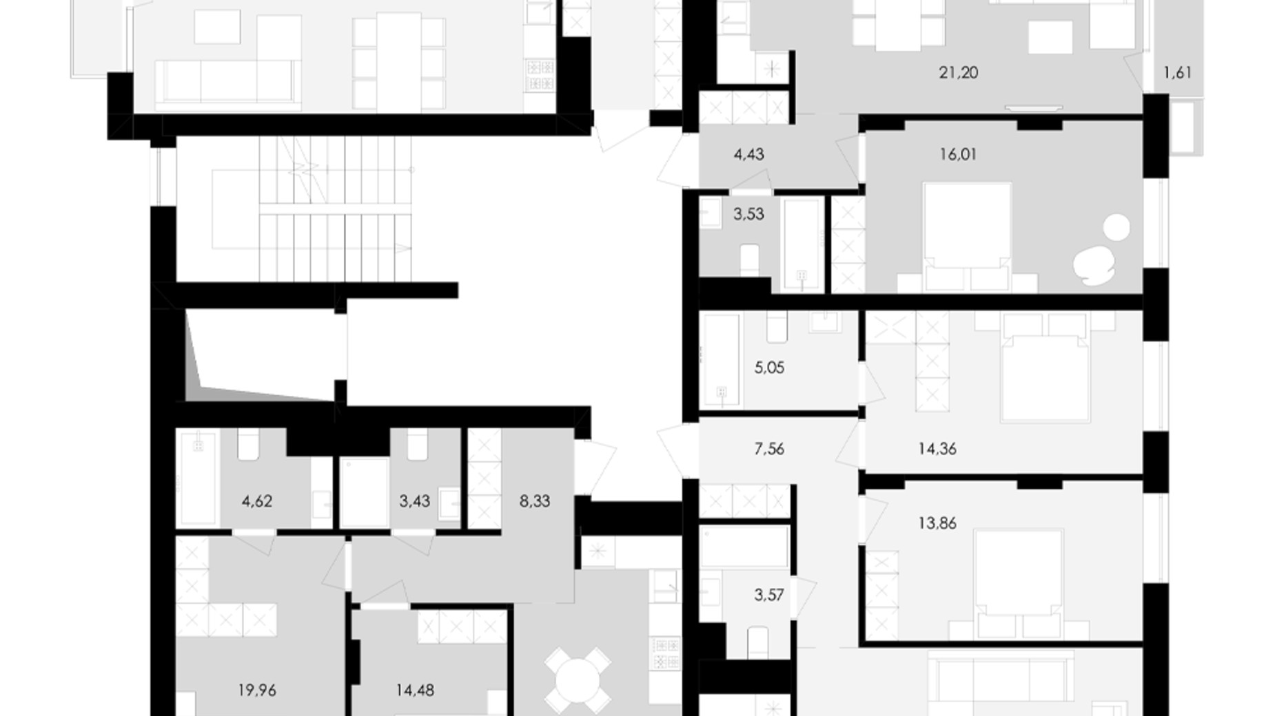 Планування 2-кімнатної квартири в ЖК Avalon Yard 70 м², фото 673281