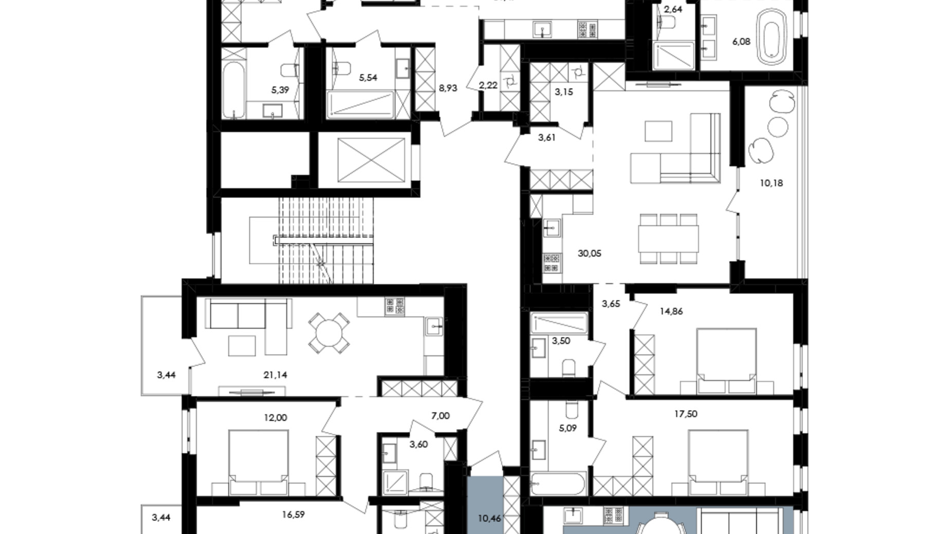Планировка 2-комнатной квартиры в ЖК Avalon Yard 75 м², фото 673304