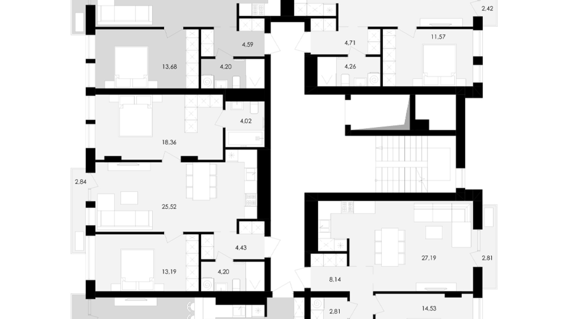Планировка 4-комнатной квартиры в ЖК Avalon Yard 149 м², фото 673324