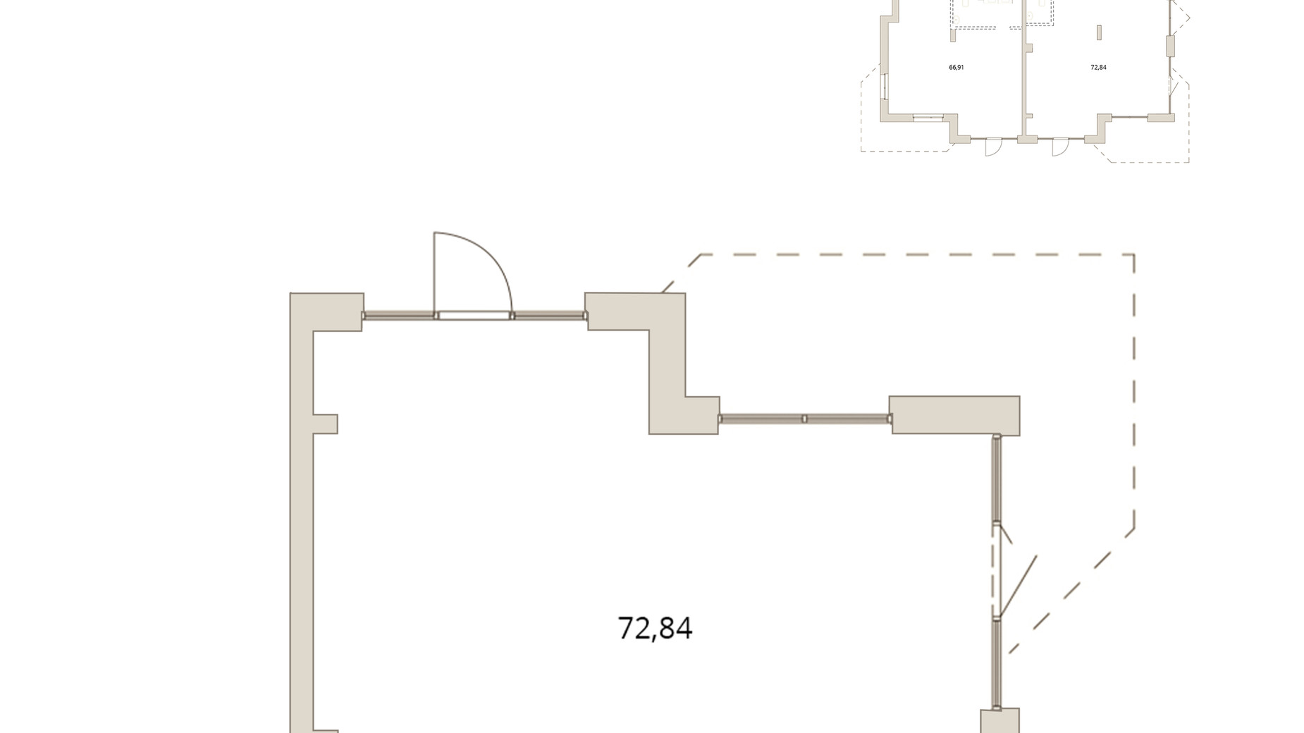 Планировка помещения в ЖК Dream Lake 72.84 м², фото 677331