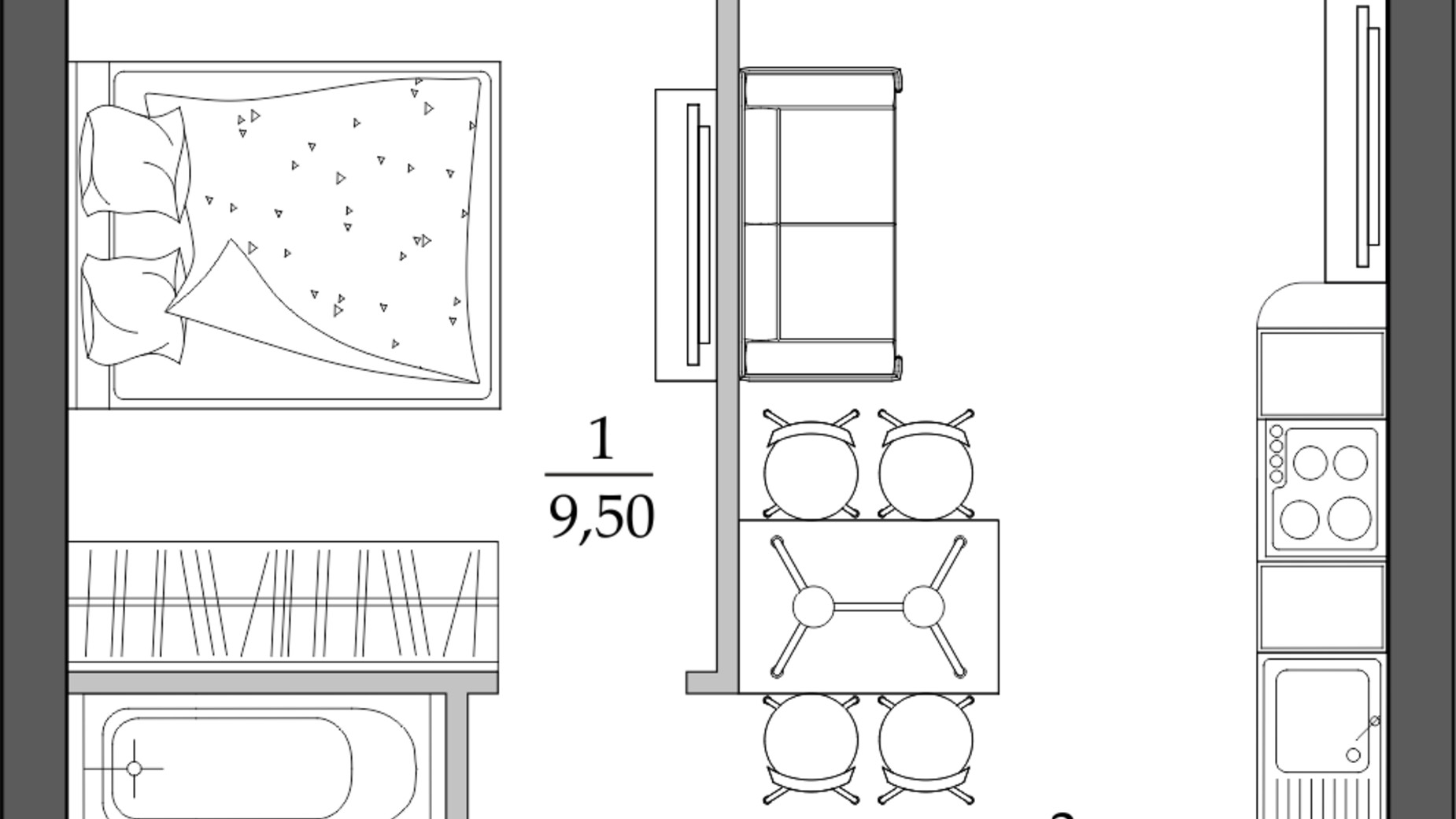 Планування 1-кімнатної квартири в ЖК Таїровські сади 37.3 м², фото 677831