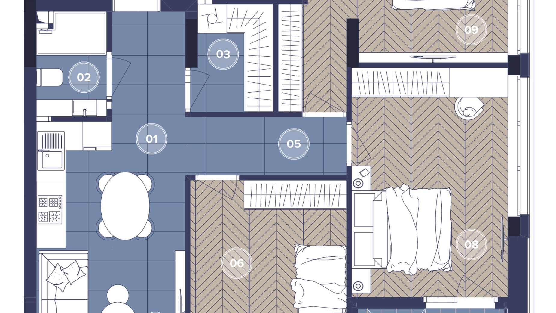 Планування 3-кімнатної квартири в ЖК Dnipro Island 94.53 м², фото 679871