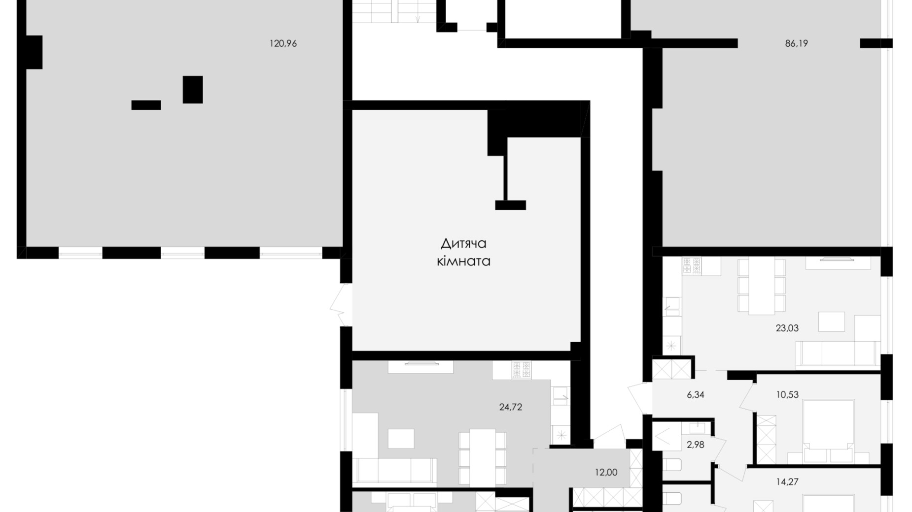 Планування 3-кімнатної квартири в ЖК Avalon Holiday 94 м², фото 681805