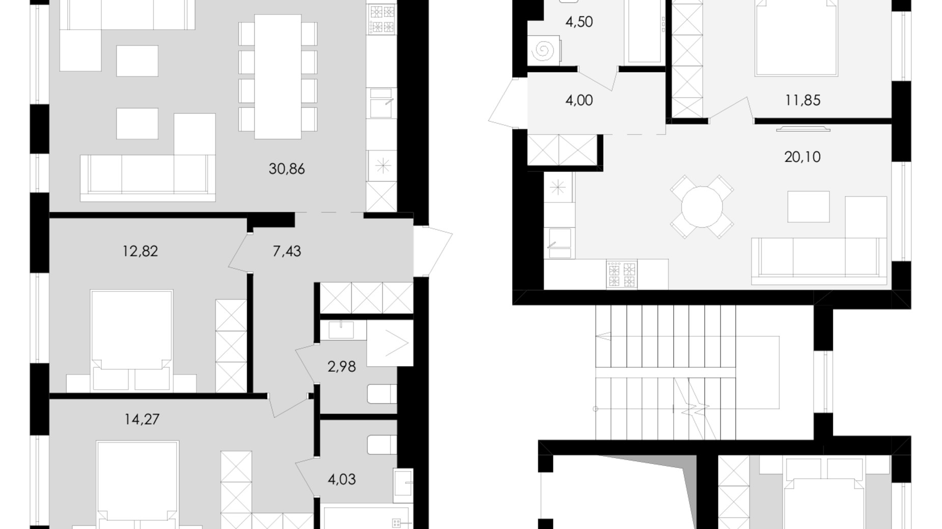 Планування 3-кімнатної квартири в ЖК Avalon Holiday 92 м², фото 681806