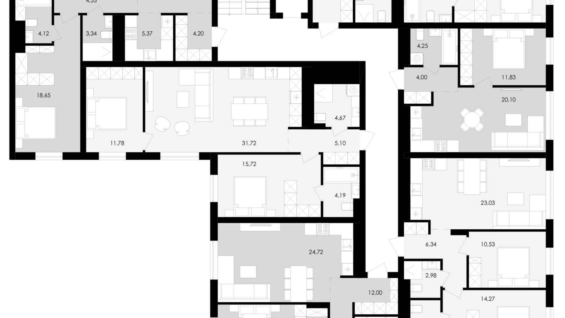 Планировка 3-комнатной квартиры в ЖК Avalon Holiday 86 м², фото 681808