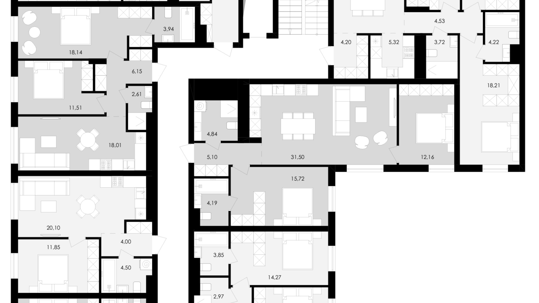 Планировка 3-комнатной квартиры в ЖК Avalon Holiday 86 м², фото 681809