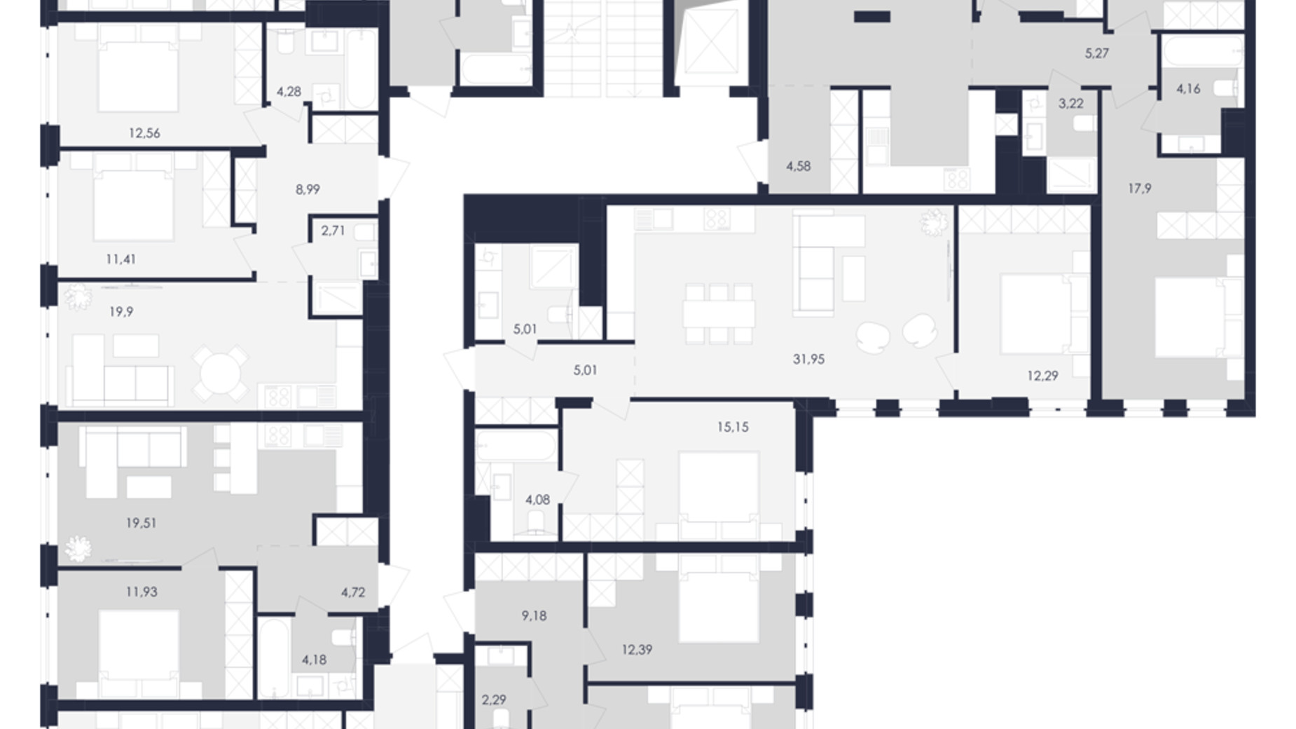 Планировка 1-комнатной квартиры в ЖК Avalon Holiday 40 м², фото 681827