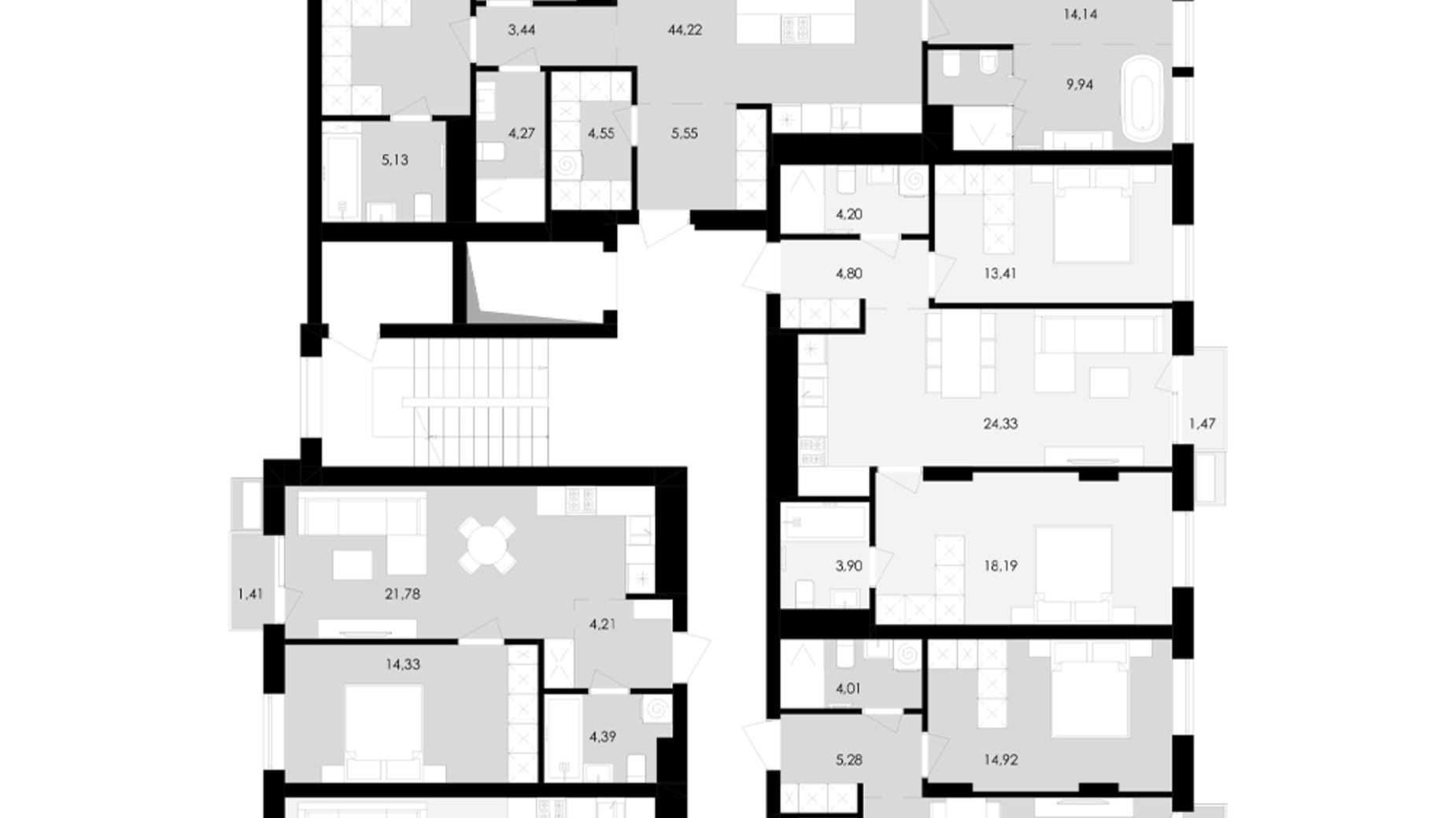 Планировка 3-комнатной квартиры в ЖК Avalon Yard 132 м², фото 682089