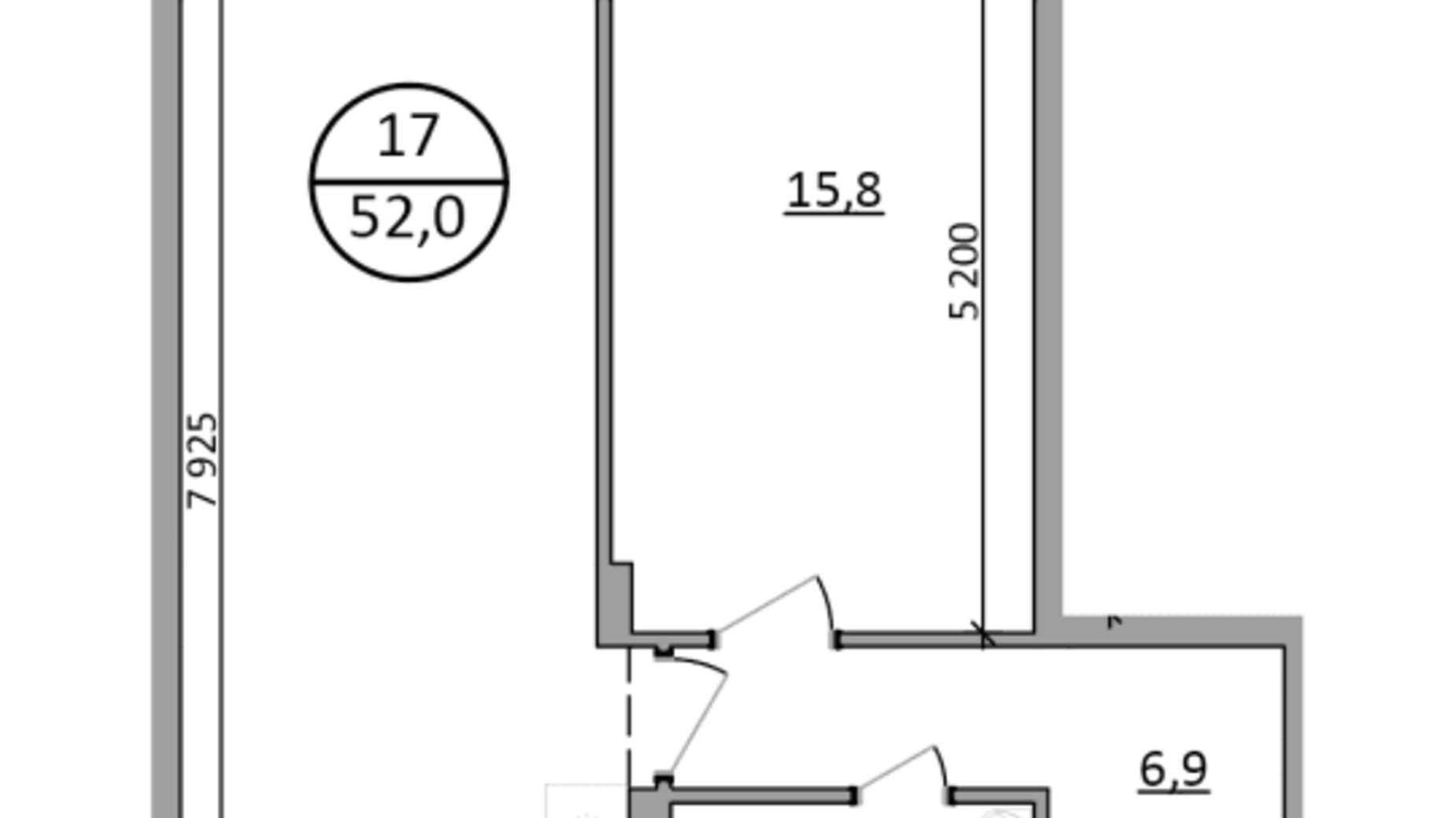 Планування 1-кімнатної квартири в ЖК Грінвуд-2 52 м², фото 686353