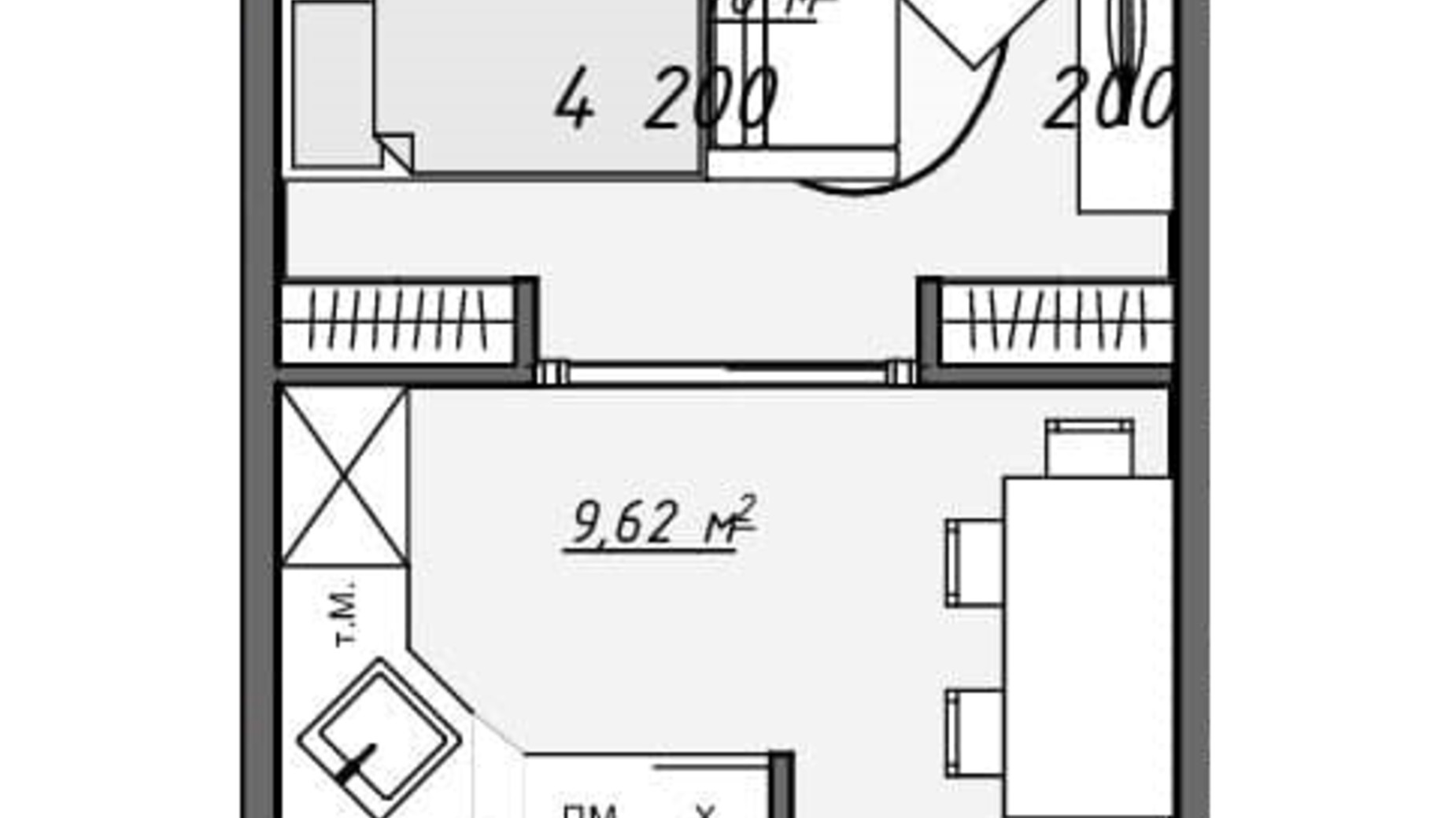 Планировка 1-комнатной квартиры в ЖК Sofi House 31.4 м², фото 690422