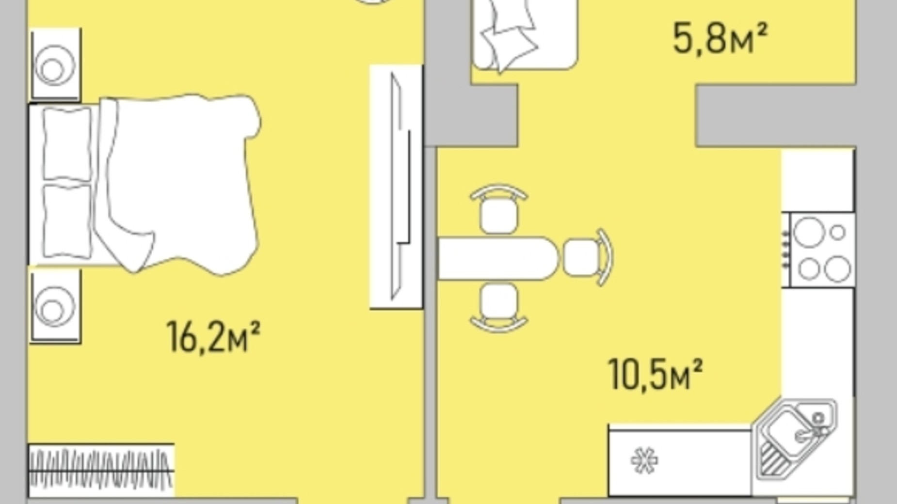 Планировка 1-комнатной квартиры в ЖК Park Estate 43.2 м², фото 696662