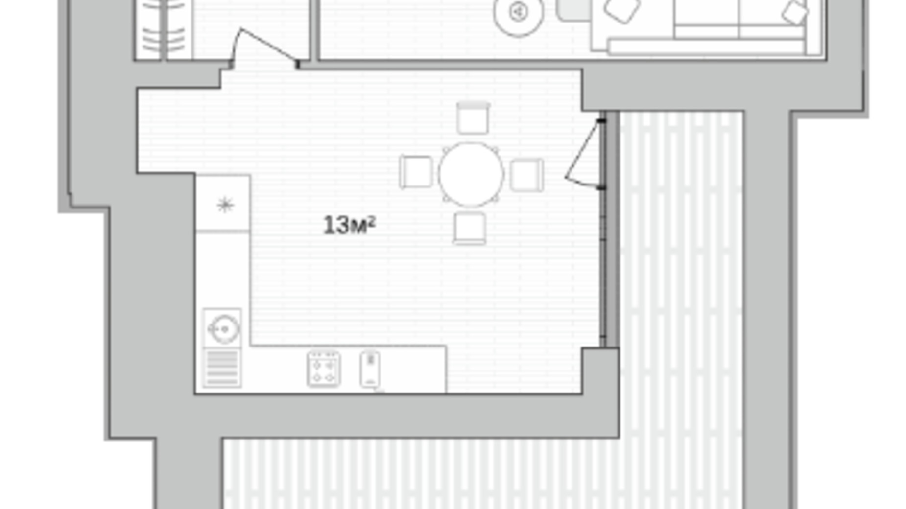 Планировка 2-комнатной квартиры в ЖК One House 70.8 м², фото 706825