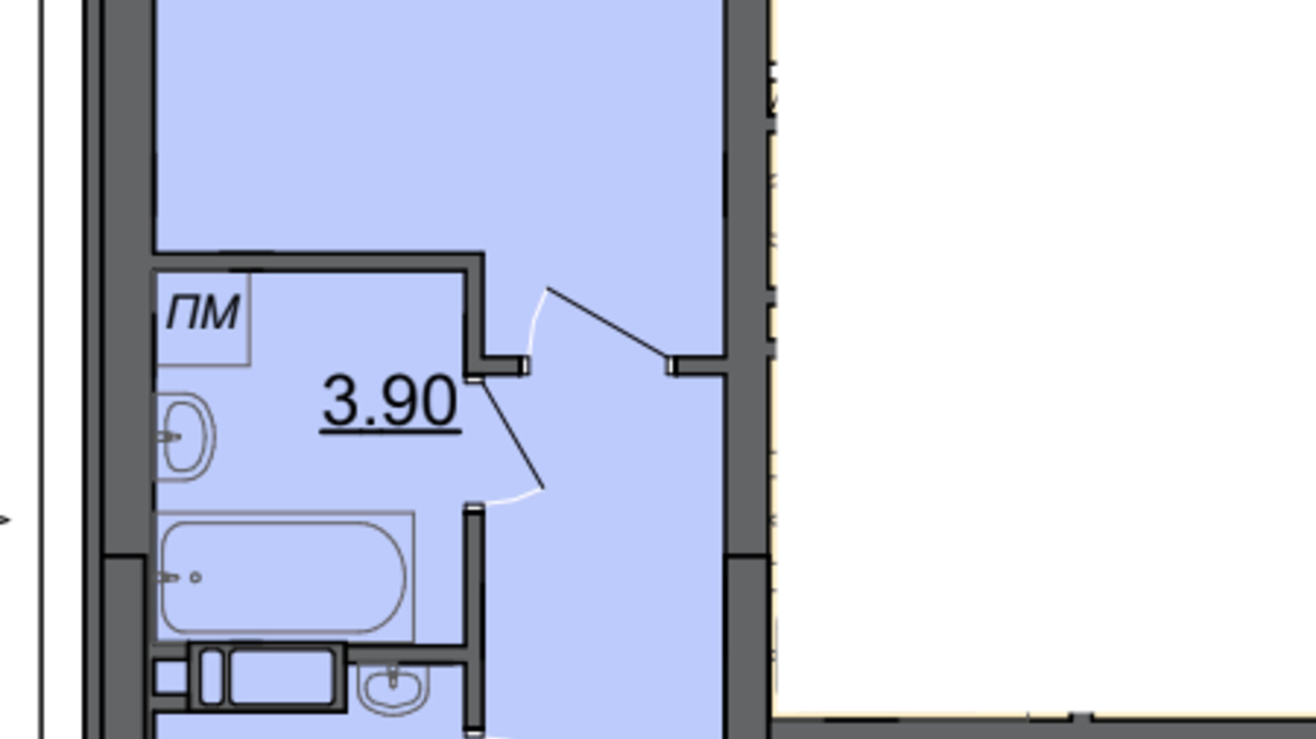 Очередь 1, секция 8-10, квартира 1-комнатная, общая площадь 50.3 м² Планировка 1-комнатной квартиры в ЖК Onix 50.3 м², фото 869608