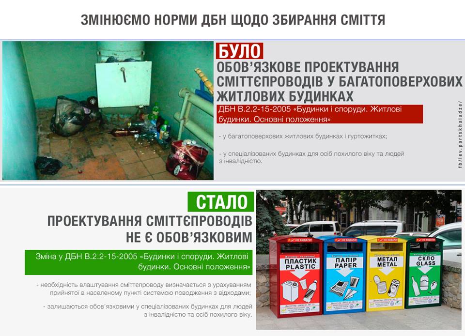 В Украине больше не будут проектироваться мусоропроводы в многоэтажках