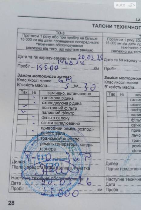 ТО у дилера 