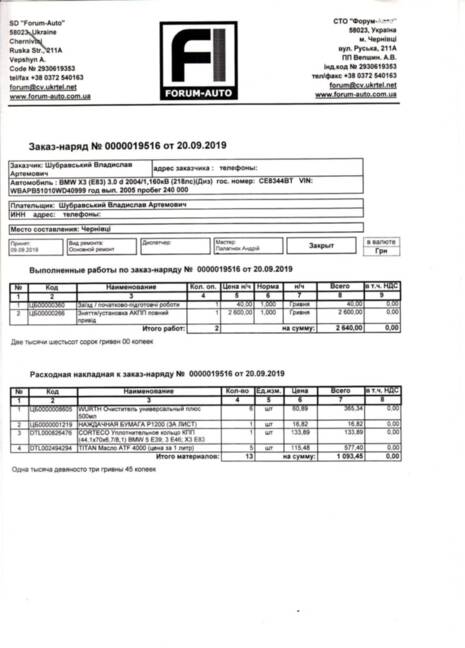Історія обслуговування мого БМВ х3, е83