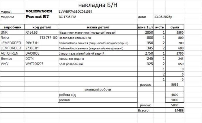 Плановий повний огляд і ТО автомобіля