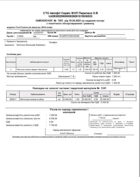 Обслуговування 