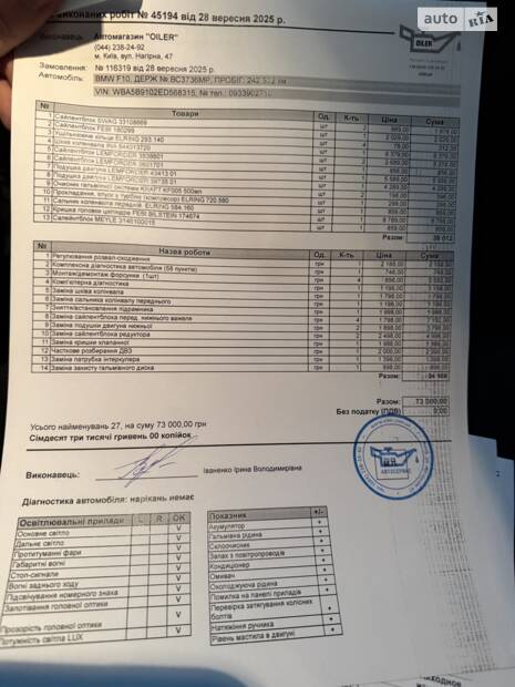 Ойлер, обслуговування