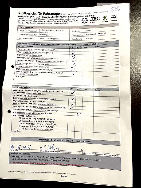 Volkswagen e-Golf 2019