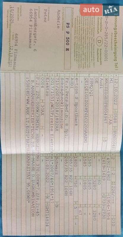 Audi e-tron S Sportback 2022