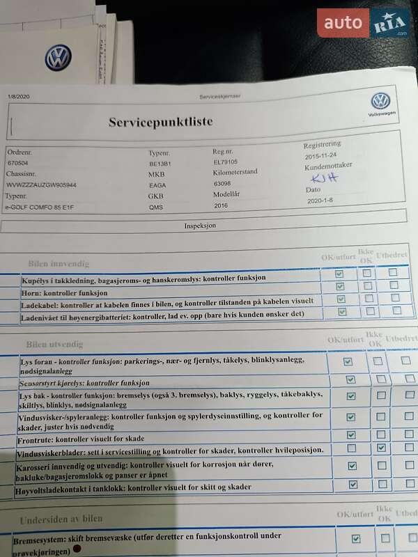 Volkswagen e-Golf 2015