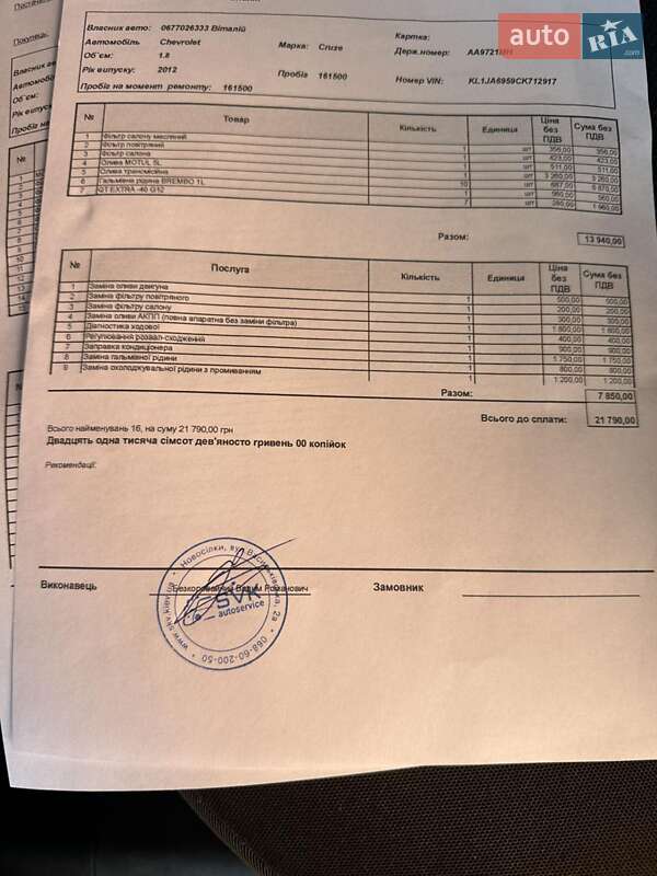 Chevrolet Cruze 2012