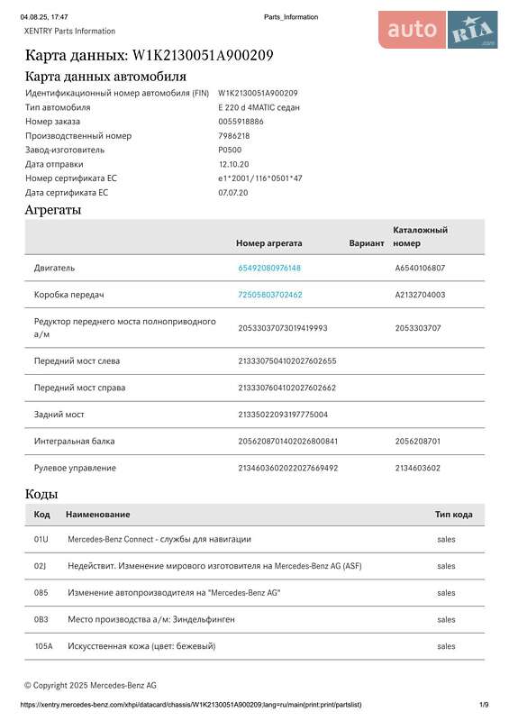 Mercedes-Benz E-Class 2020