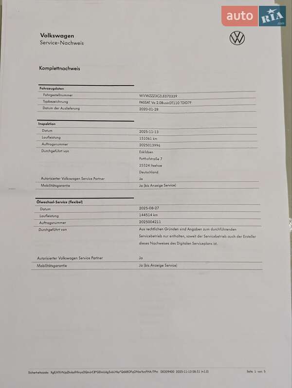 Volkswagen Passat 2020