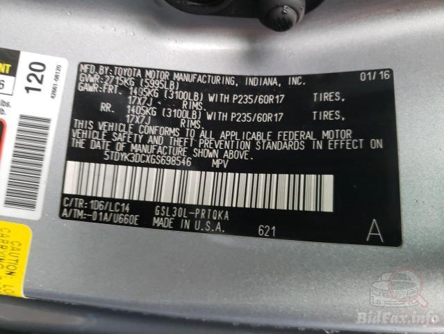 Toyota Sienna 2016 VIN 5TDYK3DCXGS698546 фото оголошення 28 з 54