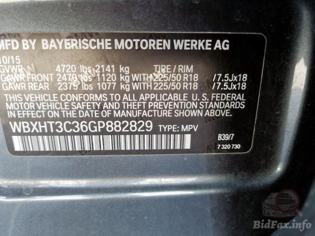 BMW X1 2015 VIN WBXHT3C36GP882829 фото оголошення 28 з 56