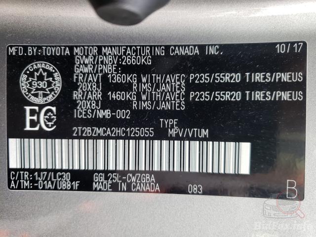 Lexus RX 2017 VIN 2T2BZMCA2HC125055 фото оголошення 25 з 54