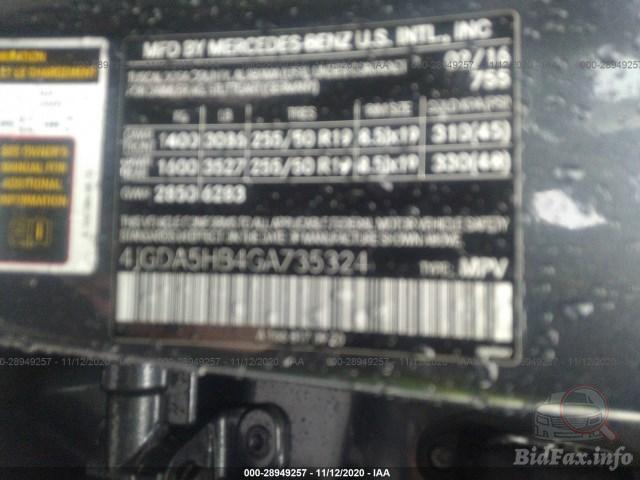 Mercedes-Benz GLE-Class 2016 VIN 4JGDA5HB4GA735324 фото оголошення 42 з 78