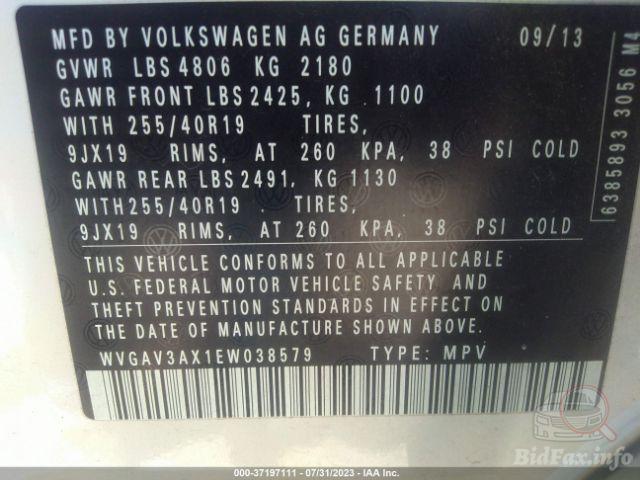 Volkswagen Tiguan 2013 VIN WVGAV3AX1EW038579 фото оголошення 35 з 73