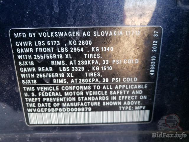 Volkswagen Touareg 2012 VIN WVGEF9BP8DD009879 фото оголошення 31 з 61