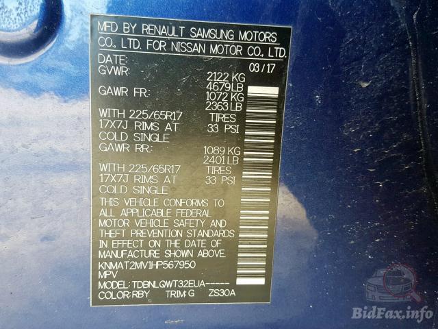 Nissan Rogue 2017 VIN KNMAT2MV1HP567950 фото оголошення 36 з 66