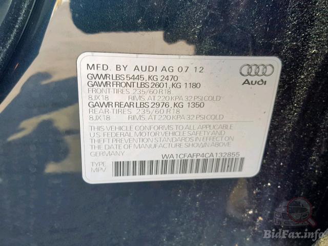 Audi Q5 2012 VIN WA1CFAFP4CA132855 фото оголошення 44 з 74