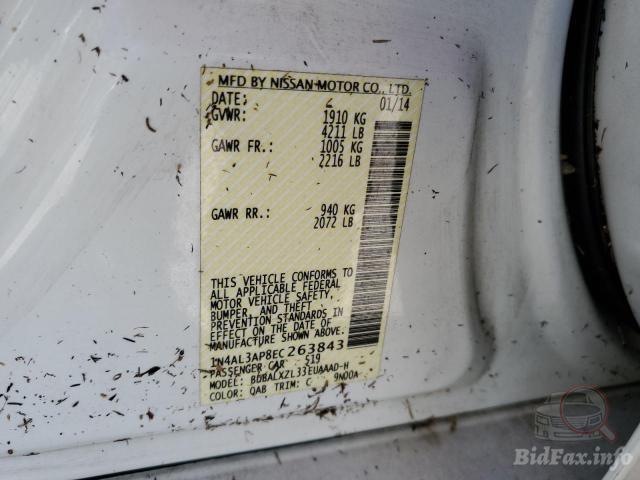 Nissan Altima 2014 VIN 1N4AL3AP8EC263843 фото оголошення 33 з 58