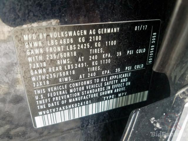 Volkswagen Tiguan 2017 VIN WVGTV7AX5HK024101 фото оголошення 68 з 98