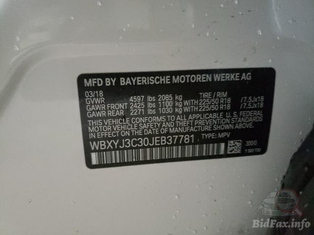 BMW X2 2018 VIN WBXYJ3C30JEB37781 фото оголошення 40 з 63