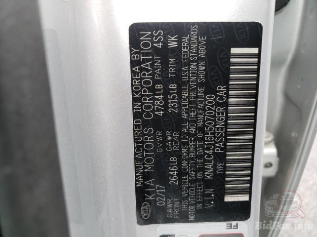 Kia Cadenza 2017 VIN KNALC4J16H5070200 фото оголошення 34 з 53